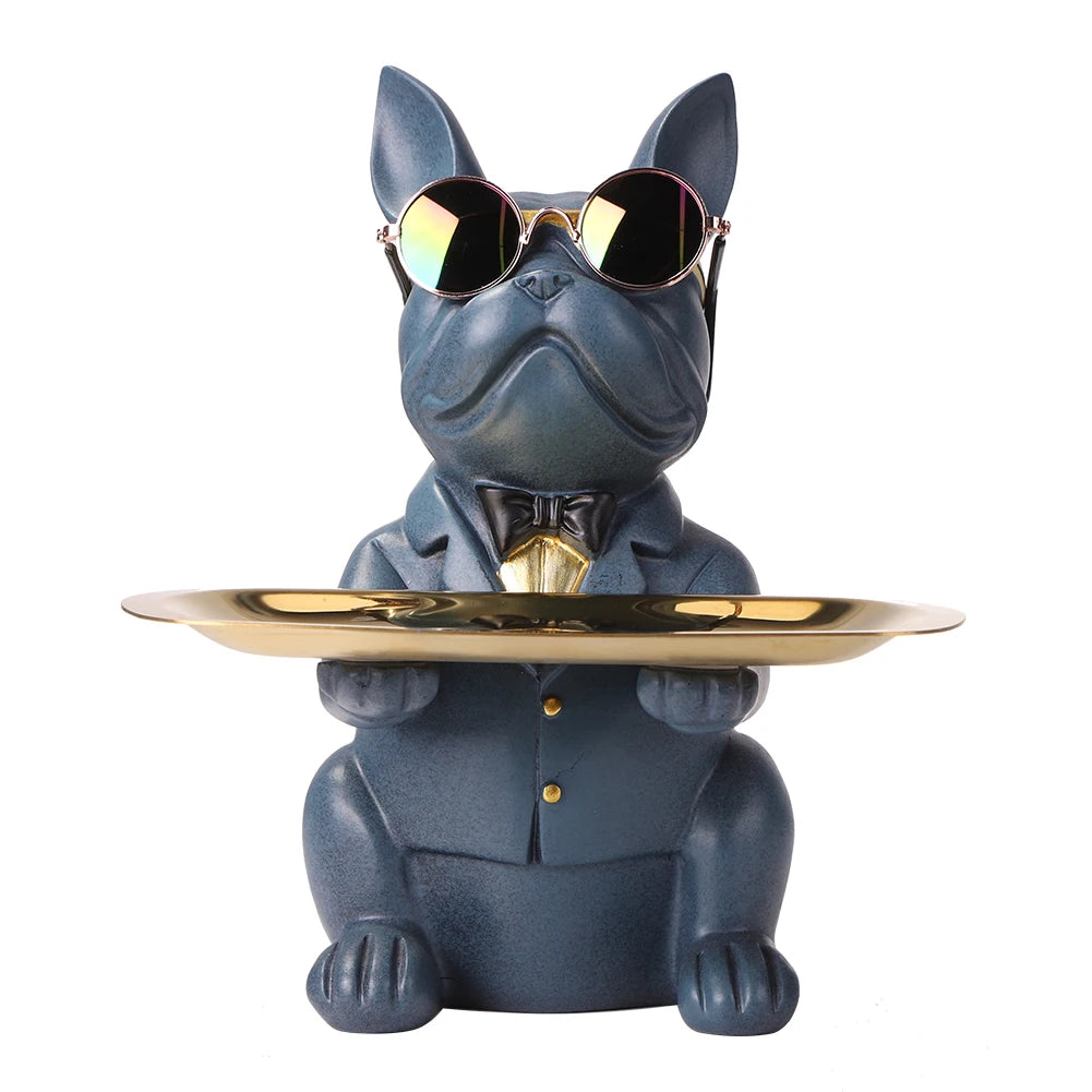 Multi-purpose bulldog animal statue