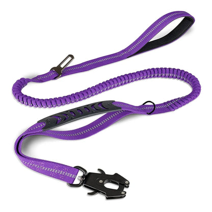 Heijastava, jykevä koiranhihna, eri värejä / Reflective Shock Absorbing Pet Leashes with Car Seatbelt for Large Dogs Heavy Duty Tactical Bungee Dog Leash No Pull Dog Leash