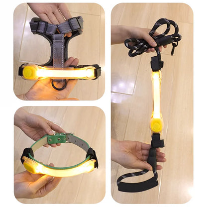 Led valo pantaan,hihnaan tms. / Dog Glowing Collar & Leash Anti Lost Safety Outdoor Waterproof Warning LED Flashing Light Strip Pet Harness Dog Accessories