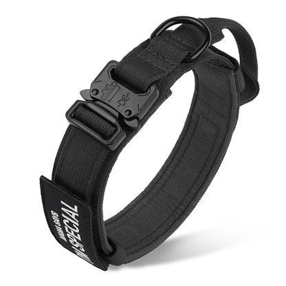 Taktinen vahva koiranpanta, kahvalla, useita eri värejä / Tactical Dog Collar Nylon Duarable Military Dog Collars For Medium Large Dogs German Shepard Training  Walking Pet Accessories