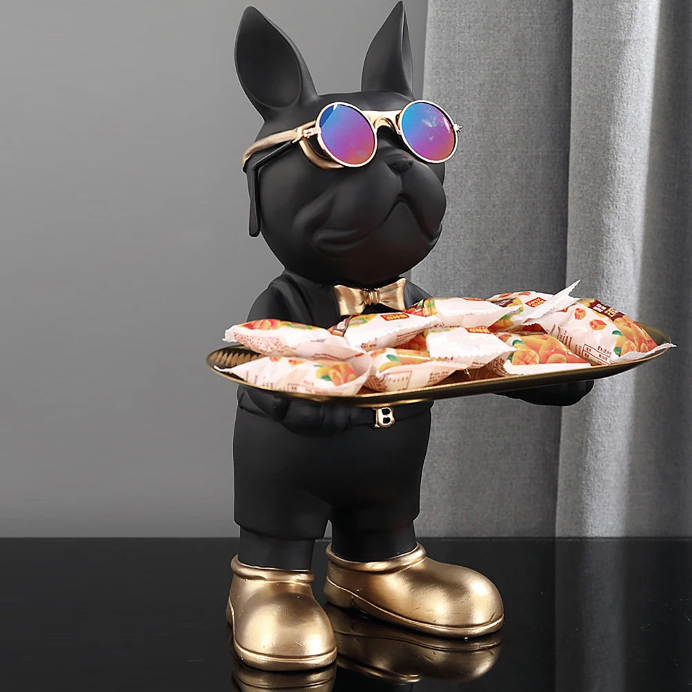 Multi-purpose bulldog animal statue