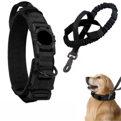 Taktinen Airtag iphone paikannus kaulapannat, seuranta panta, eri värejä  / AirTag Tactical Dog Collar, with AirTag Holder and Handle Military Dog Metal Buckle Adjustable GPS Collar for Medium Large Dogs