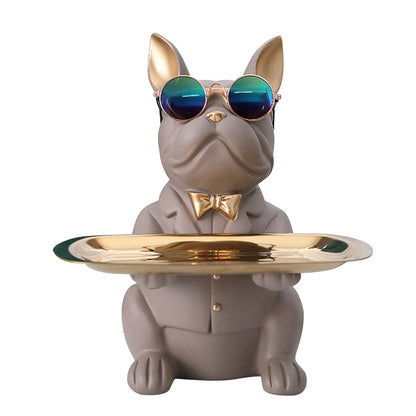 Multi-purpose bulldog animal statue