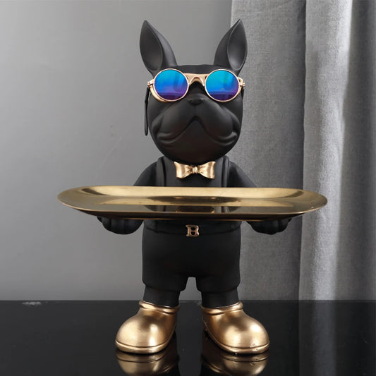 Multi-purpose bulldog animal statue