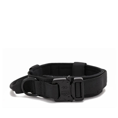 Kevyt taktinen panta / Military Tactical Dog Collar Adjustable Soft Nylon Outdoor Training K9 Collar with Handle and Metal