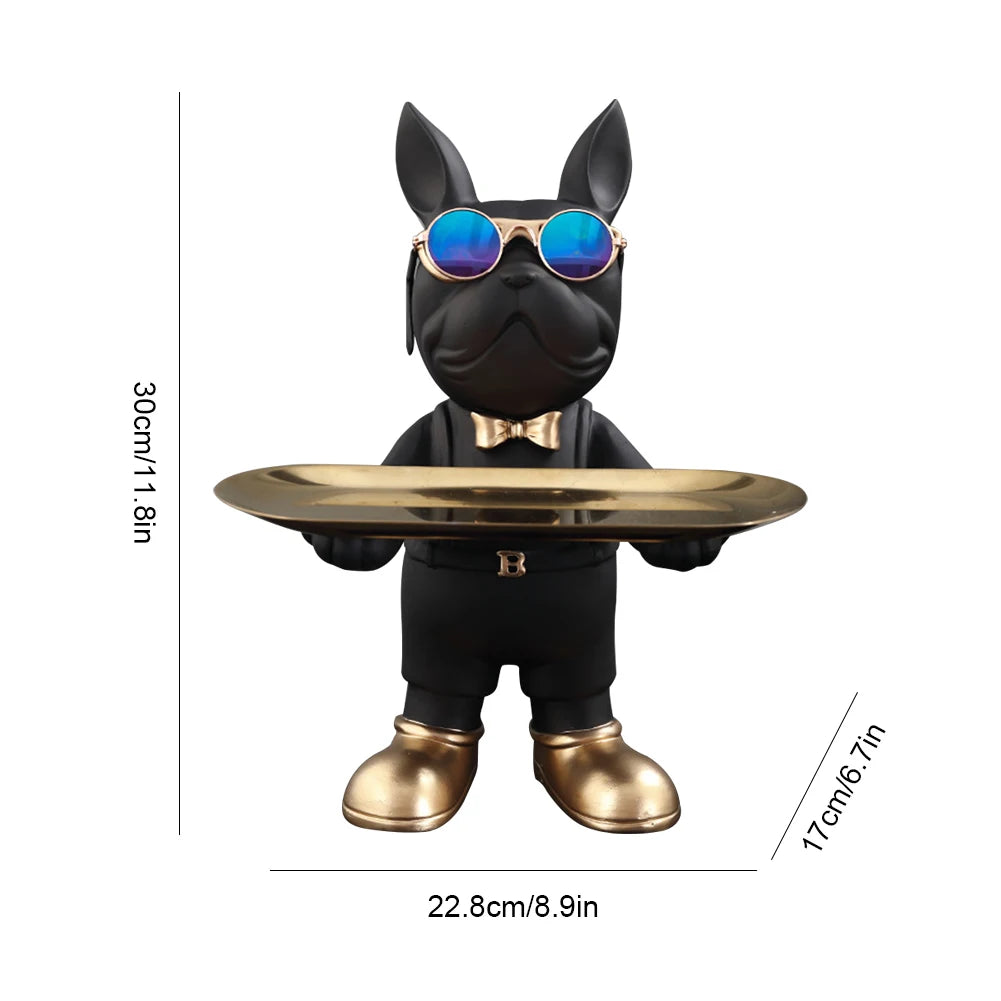 Multi-purpose bulldog animal statue