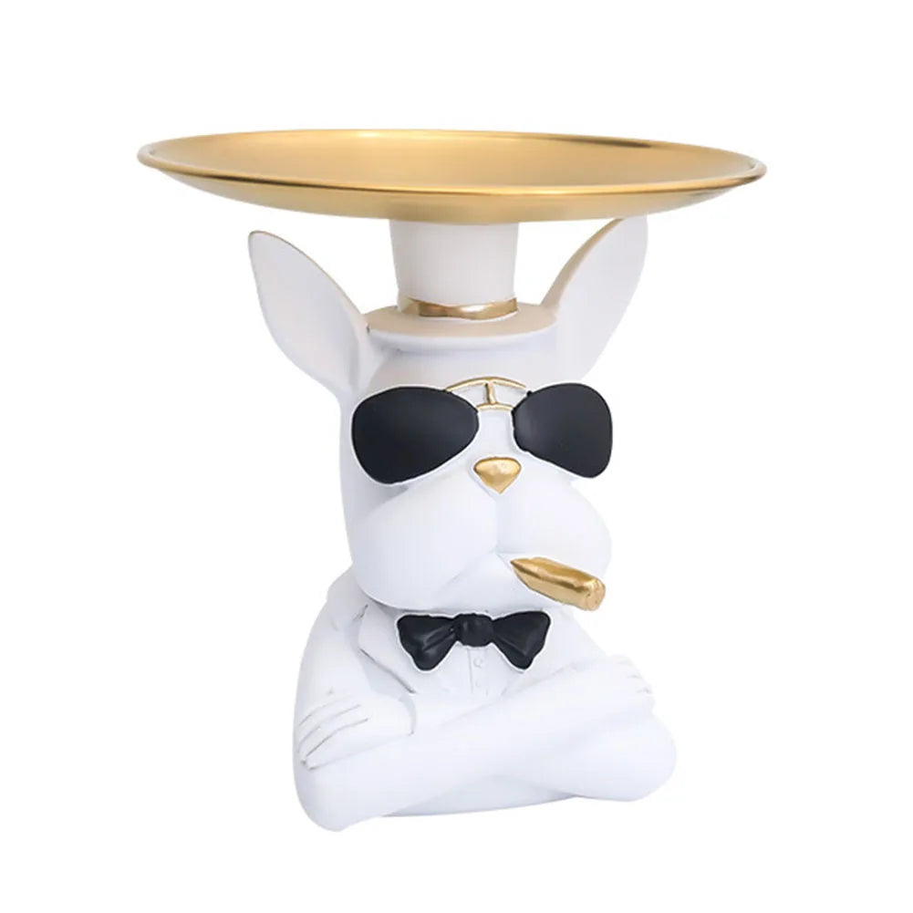 Multi-purpose bulldog animal statue