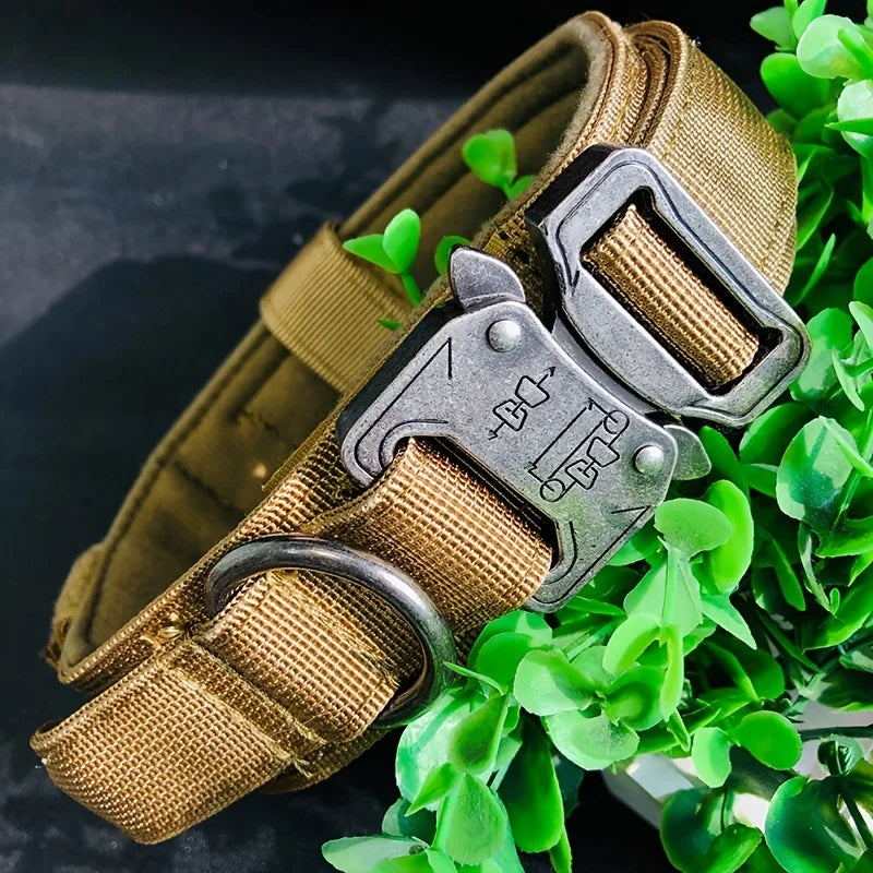 Kevyt taktinen panta / Military Tactical Dog Collar Adjustable Soft Nylon Outdoor Training K9 Collar with Handle and Metal