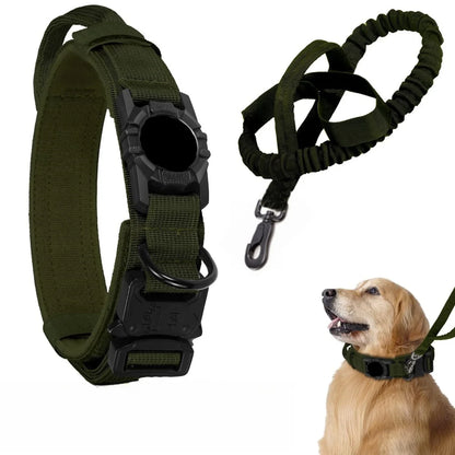 Taktinen Airtag iphone paikannus kaulapannat, seuranta panta, eri värejä  / AirTag Tactical Dog Collar, with AirTag Holder and Handle Military Dog Metal Buckle Adjustable GPS Collar for Medium Large Dogs