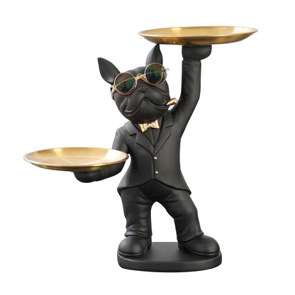 Multi-purpose bulldog animal statue