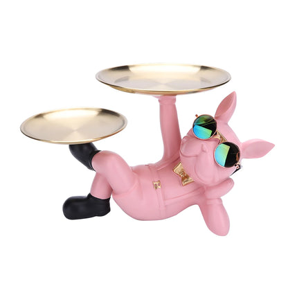 Multi-purpose bulldog animal statue