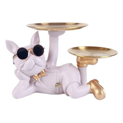 Multi-purpose bulldog animal statue