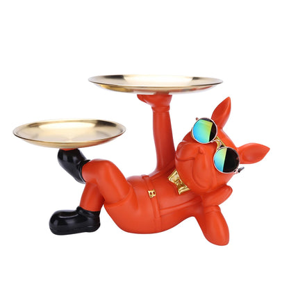 Multi-purpose bulldog animal statue