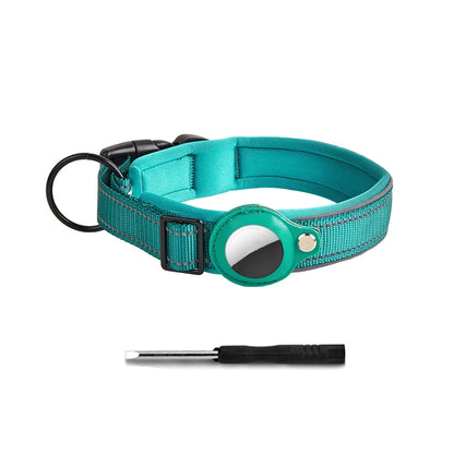 Airtag paikannuspanta, heijastava, jykevä, useita eri värejä / Reflective AirTag Dog Collar, Heavy Duty Dog Collar with Adjustable AirTag Holder Case Accessories for Small Medium Large Dogs