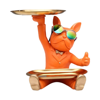 Multi-purpose bulldog animal statue