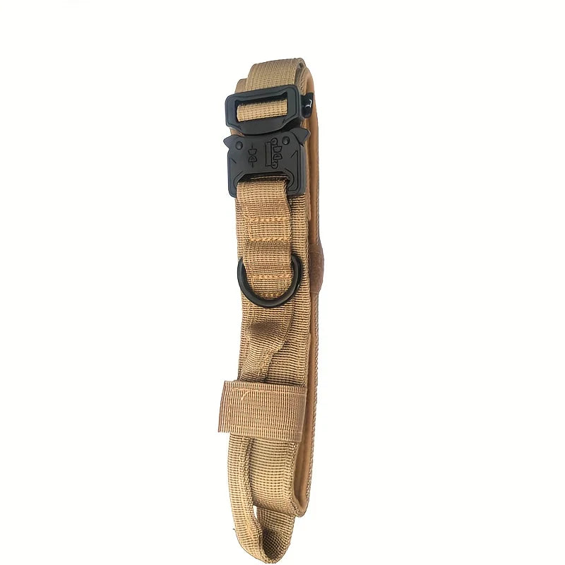 Kevyt taktinen panta / Military Tactical Dog Collar Adjustable Soft Nylon Outdoor Training K9 Collar with Handle and Metal