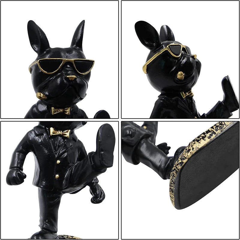 Bulldog Phone Holder, Animal Statue Figurine