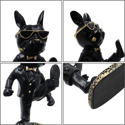 Bulldog Phone Holder, Animal Statue Figurine