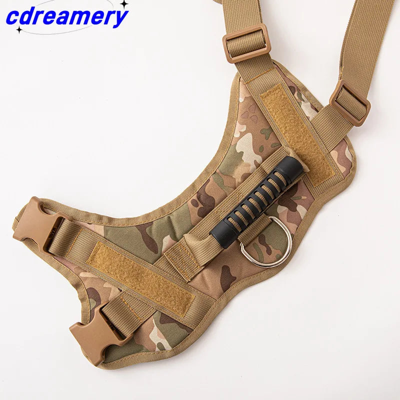 Lyhyet, taktiset valjaat armeija koiravaljaat, eri värejä / CDY Tactical Dog Harness with Handle Military Style Walking Leash for Medium to Large Dogs Puppy Training Accessory 1 Piece