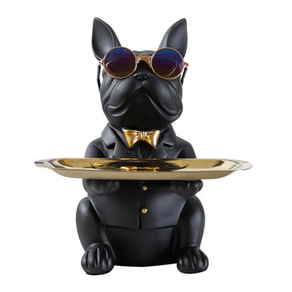 Multi-purpose bulldog animal statue