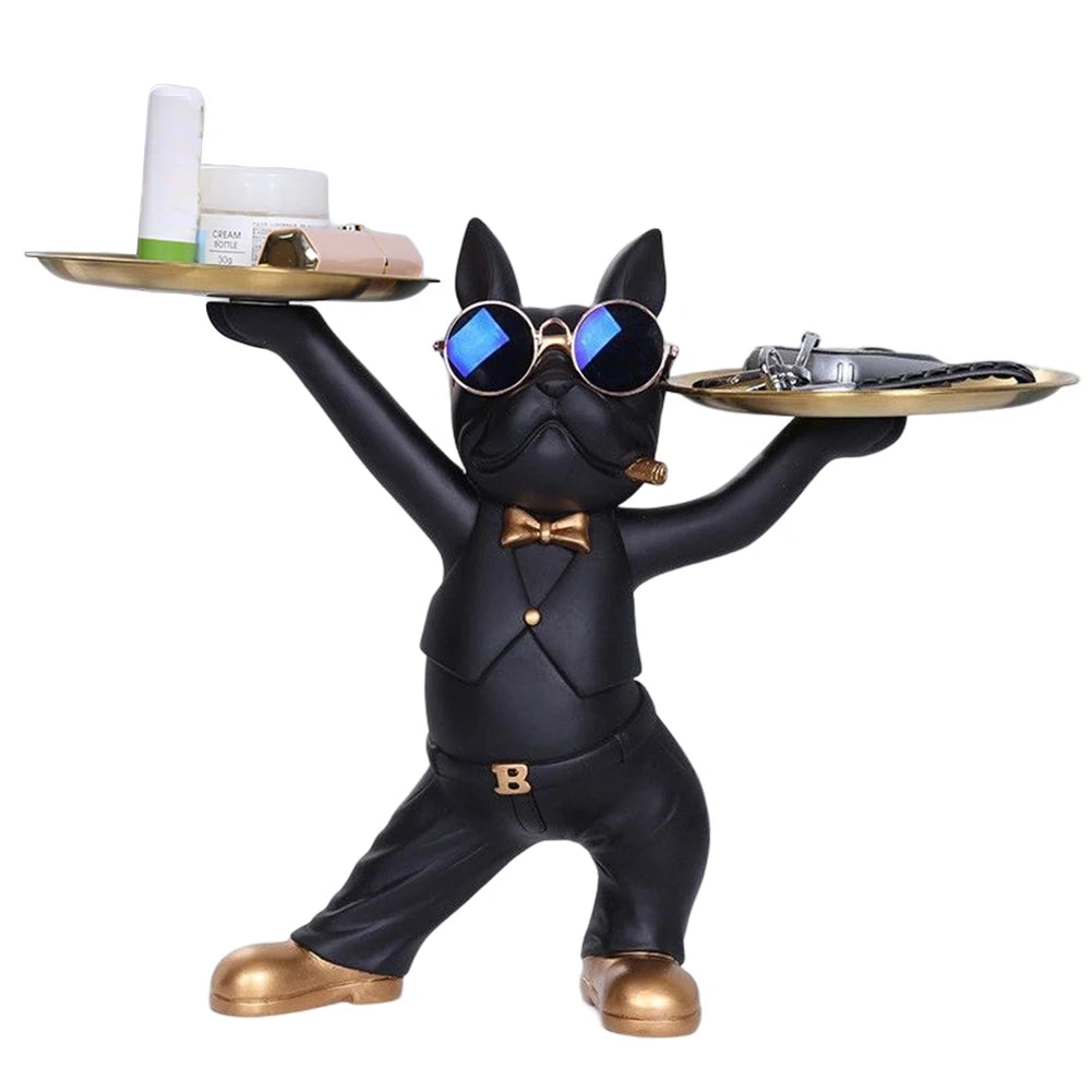 Multi-purpose bulldog animal statue