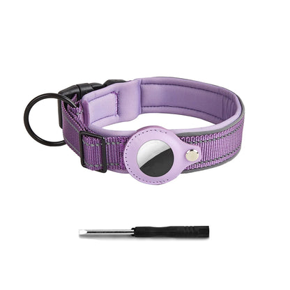 Airtag paikannuspanta, heijastava, jykevä, useita eri värejä / Reflective AirTag Dog Collar, Heavy Duty Dog Collar with Adjustable AirTag Holder Case Accessories for Small Medium Large Dogs
