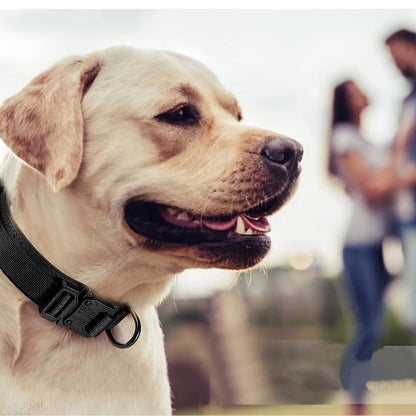 Taktinen vahva koiranpanta, eri värejä /Tactical Dog Collar, Adjustable Military Training Nylon Dog Collar with Control Handle and Heavy Metal Buckle for Medium and Lar