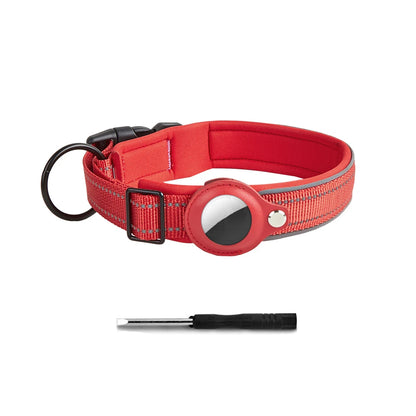 Airtag paikannuspanta, heijastava, jykevä, useita eri värejä / Reflective AirTag Dog Collar, Heavy Duty Dog Collar with Adjustable AirTag Holder Case Accessories for Small Medium Large Dogs