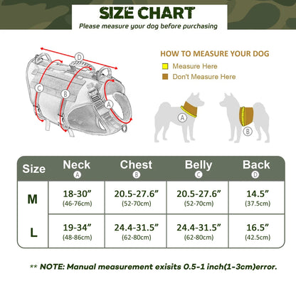 Taktiset valjaat armeija koiravaljaat, useita värejä / Tactical Dog Training Vest No Pull Military Harness Adjustable Dog Hiking Harness Working Vest For Medium Large Dogs