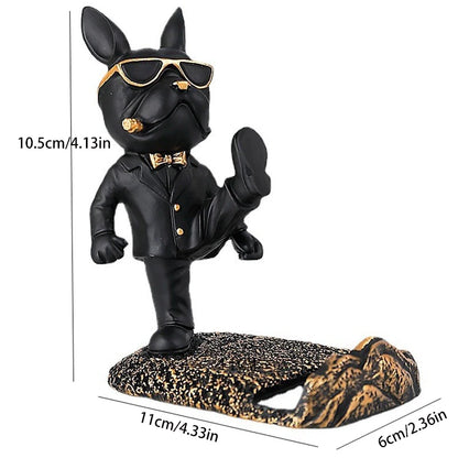 Bulldog Phone Holder, Animal Statue Figurine