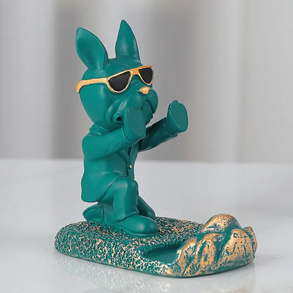 Bulldog Phone Holder, Animal Statue Figurine