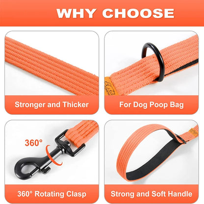 Hihna, pehmustetulla kahvalla / Dog Leash Polyamide Rope With Soft Padded Handle Durable Dog Training Lead Metal Swivel