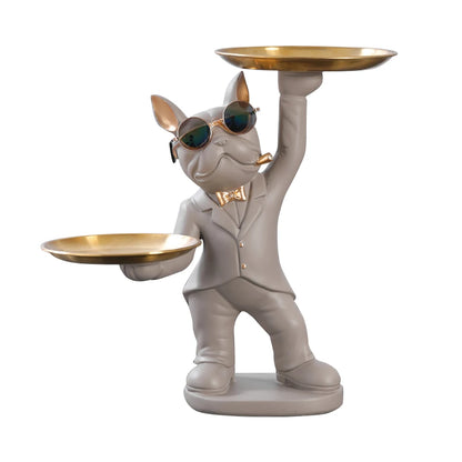Multi-purpose bulldog animal statue