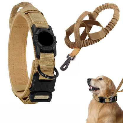 Taktinen Airtag iphone paikannus kaulapannat, seuranta panta, eri värejä  / AirTag Tactical Dog Collar, with AirTag Holder and Handle Military Dog Metal Buckle Adjustable GPS Collar for Medium Large Dogs