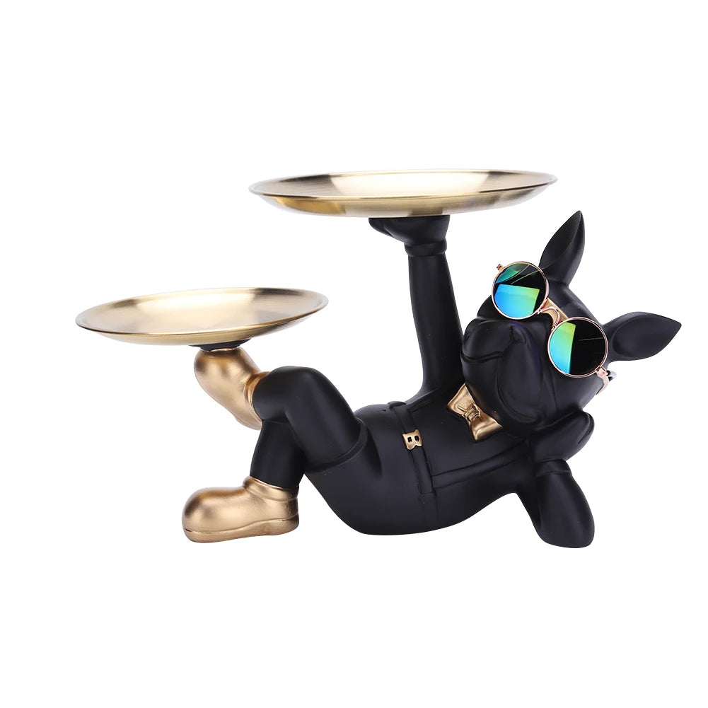 Multi-purpose bulldog animal statue