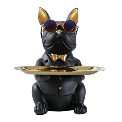 Multi-purpose bulldog animal statue