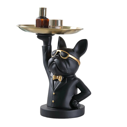 Multi-purpose bulldog animal statue