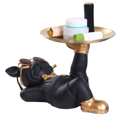 Multi-purpose bulldog animal statue