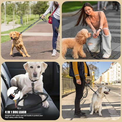 Jykevä ja näyttävä koiranhihna, eri värejä / Heavy Duty Dog Leash, 4-6FT Shock Absorbing Tactical Dog Leash with 2 Padded Handles, Advanced Easy Metal Clip, No Pull Reflecti