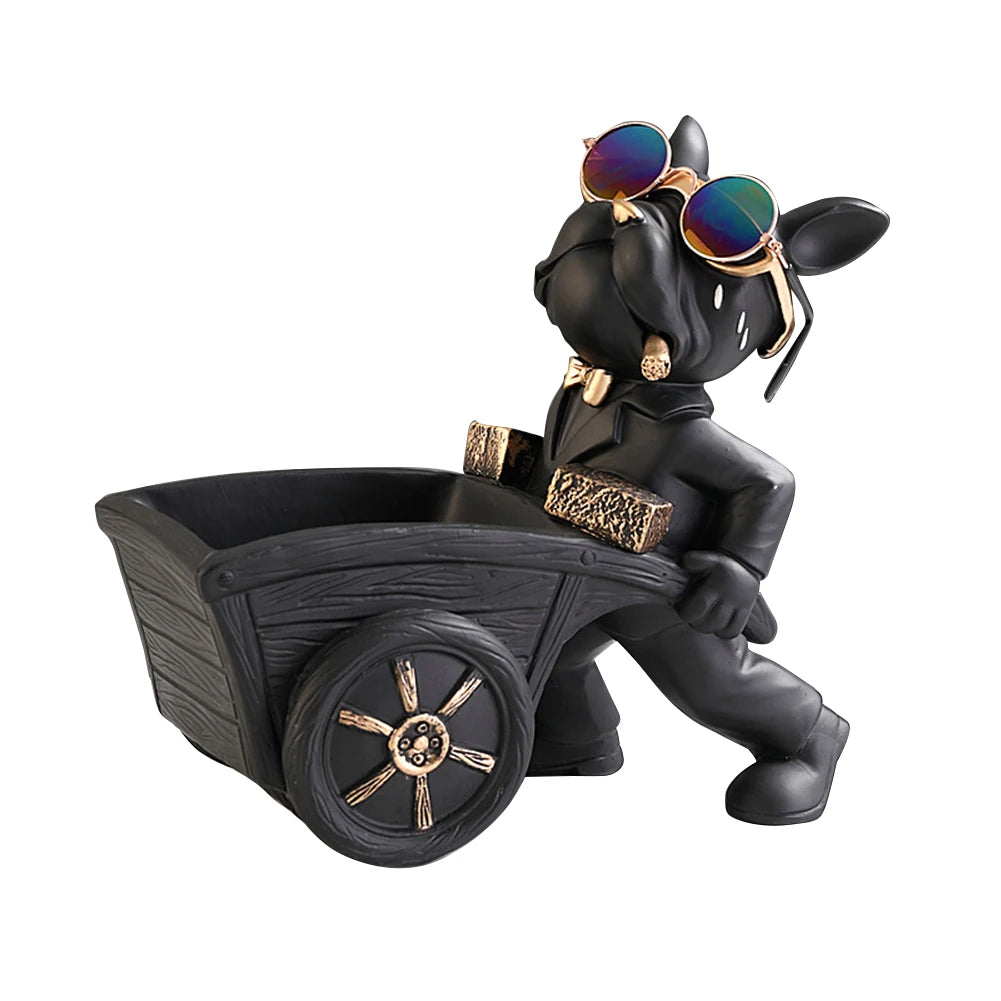 Multi-purpose bulldog animal statue