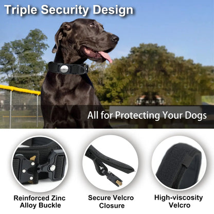 Taktinen Airtag iphone paikannus kaulapannat, seuranta panta, eri värejä  / AirTag Tactical Dog Collar, with AirTag Holder and Handle Military Dog Metal Buckle Adjustable GPS Collar for Medium Large Dogs