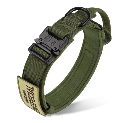 Taktinen vahva koiranpanta, kahvalla, useita eri värejä / Tactical Dog Collar Nylon Duarable Military Dog Collars For Medium Large Dogs German Shepard Training  Walking Pet Accessories