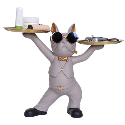 Multi-purpose bulldog animal statue
