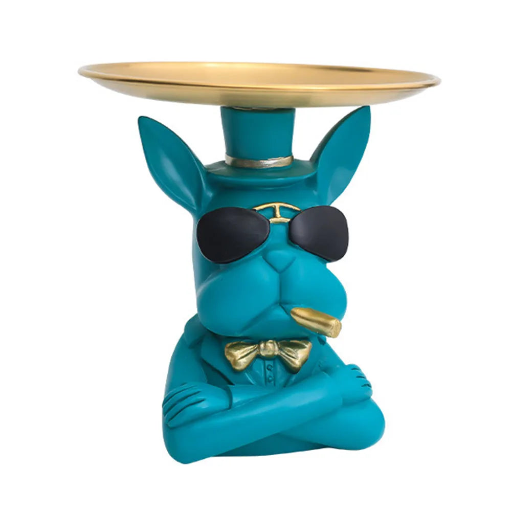 Multi-purpose bulldog animal statue