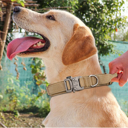 Taktinen koiran panta+hihna paketti, tai erikseen,useita värejä / Pet Dog Collar Leash Set Nylon Material Durable Dog Collar Reflective Leash Pet Tactical Training Dog Collar Large Dog Leash Set