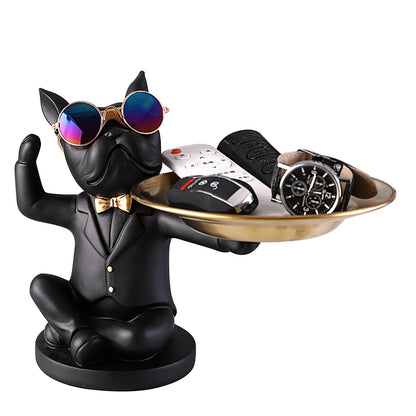 Multi-purpose bulldog animal statue