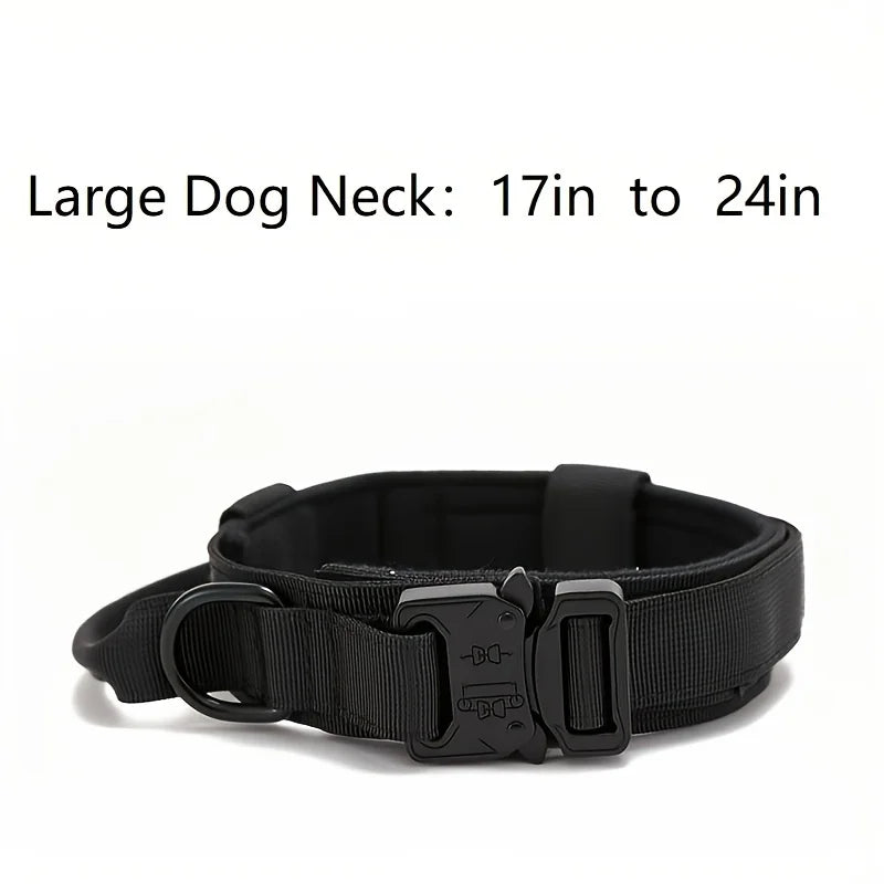 Kevyt taktinen panta / Military Tactical Dog Collar Adjustable Soft Nylon Outdoor Training K9 Collar with Handle and Metal