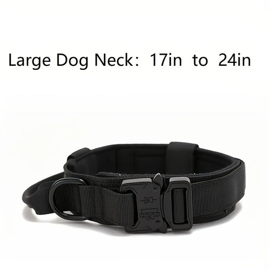 Kevyt taktinen panta / Military Tactical Dog Collar Adjustable Soft Nylon Outdoor Training K9 Collar with Handle and Metal