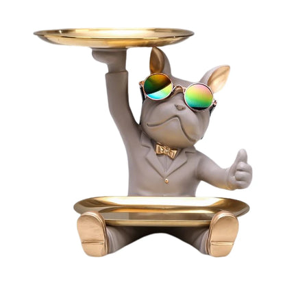 Multi-purpose bulldog animal statue