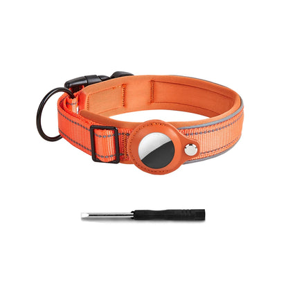 Airtag paikannuspanta, heijastava, jykevä, useita eri värejä / Reflective AirTag Dog Collar, Heavy Duty Dog Collar with Adjustable AirTag Holder Case Accessories for Small Medium Large Dogs